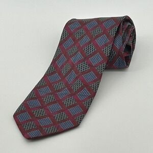 Fratelli‎ Moda Silk Handmade Tie Burgundy Blue Made in Italy Mens